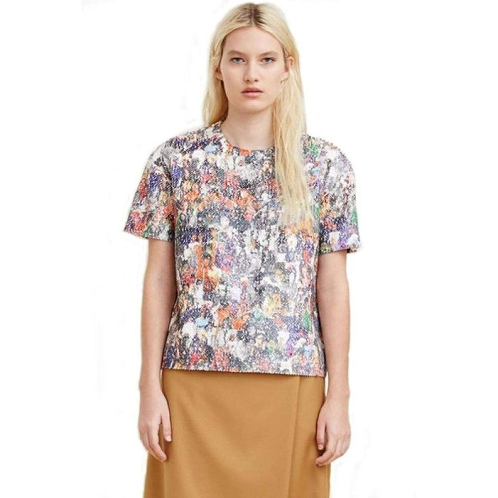 Opening Ceremony Woman Collage Multi Color Sequin Top Size 4 (4660)